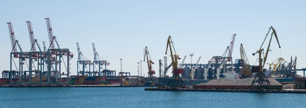 Panorama- industrial Port, sea cargo cranes