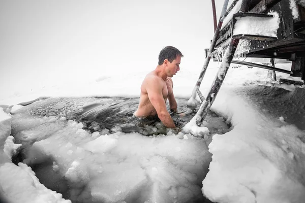 Ice hole swimming