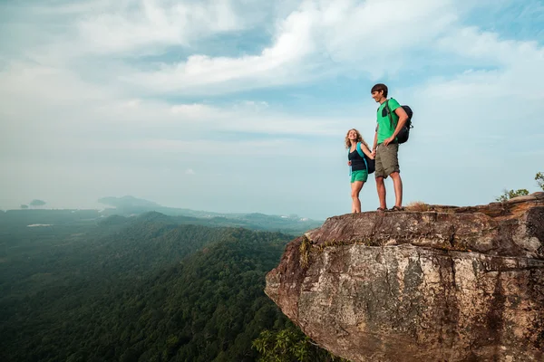 Couple in love on the mountain