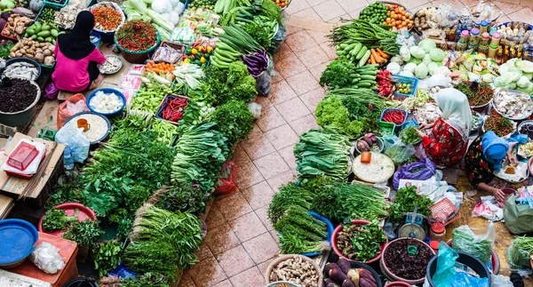 Top view of the vegetable market
