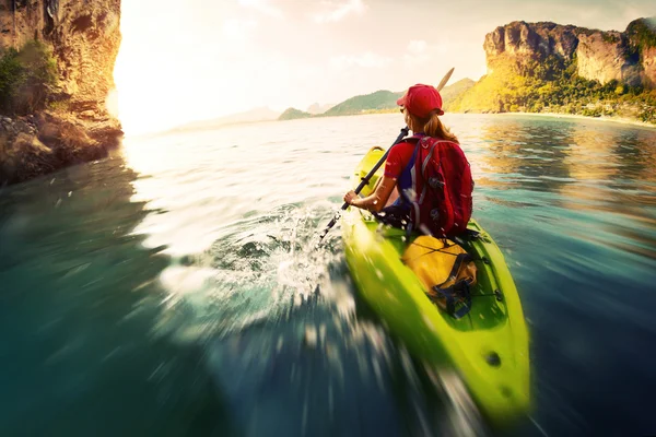 Woman with the kayak