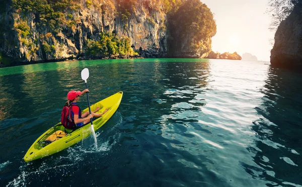 Woman with the kayak