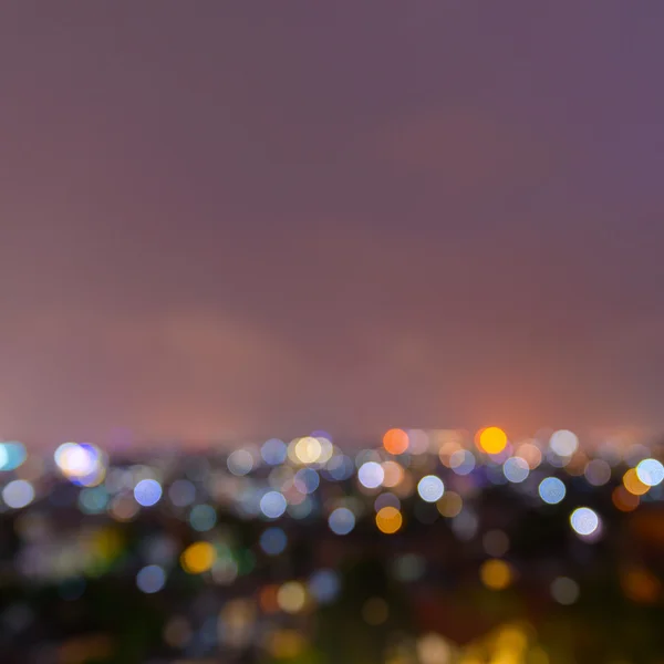 Out of focus city lights at night