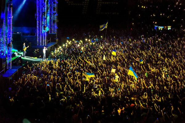 Odessa, Ukraine - June 28, 2014: A large crowd of people having