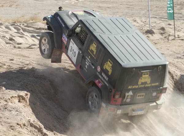 Off-road truck competing in a desert rally