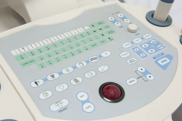 Closeup of an ultrasound scanner machine