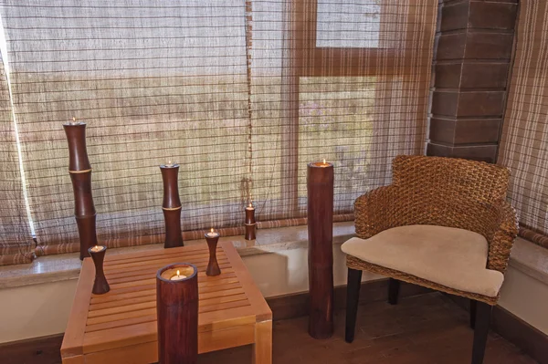 Chair and table in a relaxation room