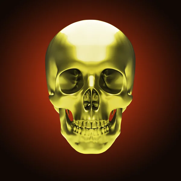 Gold metallic skull