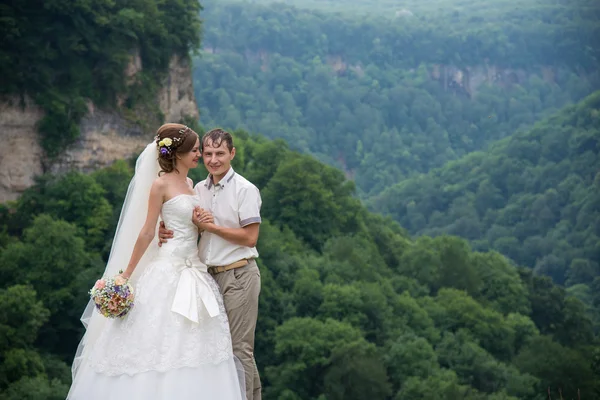 Beautiful married couple in the wedding day