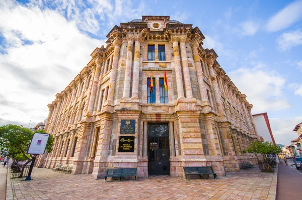 Cuenca, Ecuador - April 22, 2015: Provincial court building located in city centre, fantastic spanish colonial architecture