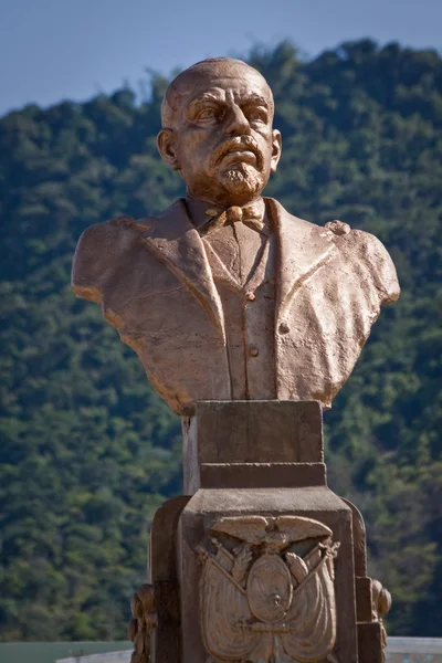 Bronze sculpture of Eloy Alfaro, historic liberal Ecuadorian president. Main plaza, Montecristi