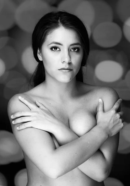 Hispanic pretty model posing nude