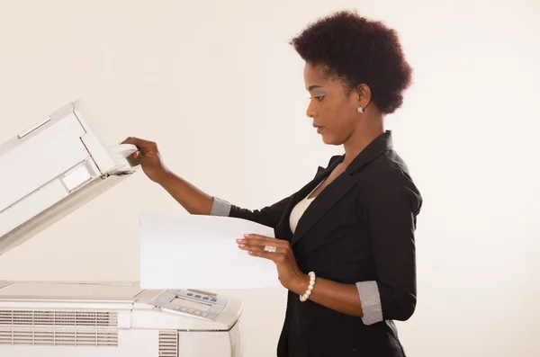 Office woman working copy machine