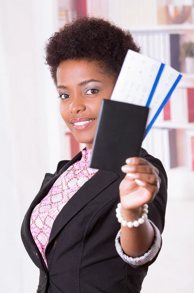 Black office woman posing