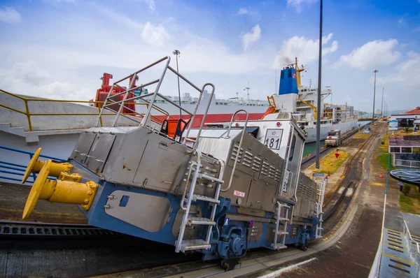 Gatun Locks, Panama Canal. This is the first set of locks situated on the Atlantic entrance of the Panama Canal.