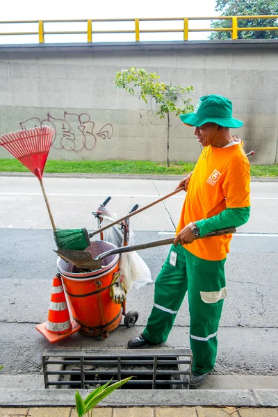 Street cleaner in Medellin, Colombia