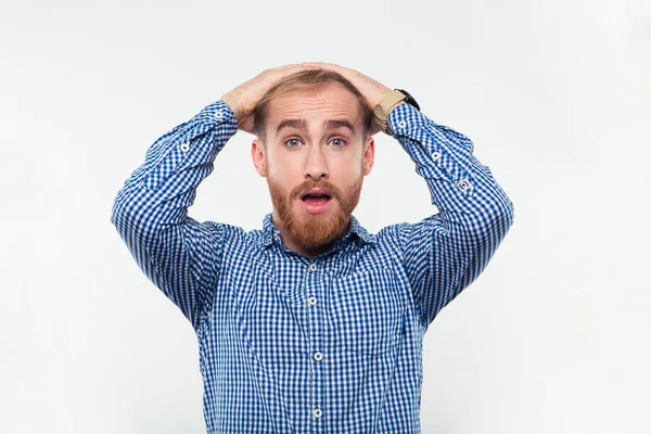 Portrait of a shocked man looking at camera