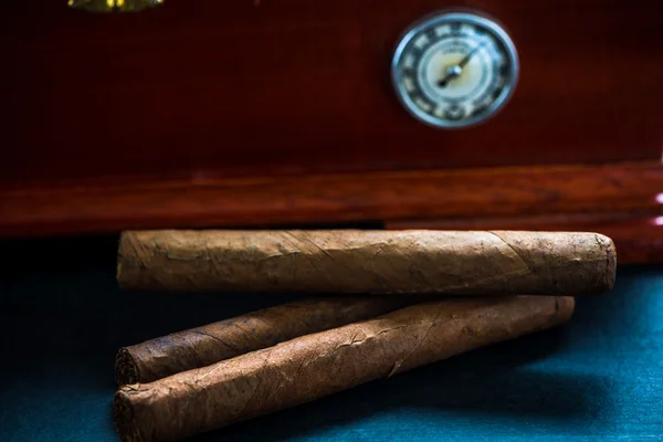 Cedar humidor and cigars