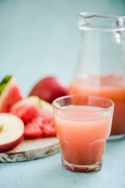 Cold pressed watermelon and apple juice