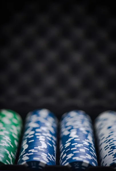 Poker chips stack in case