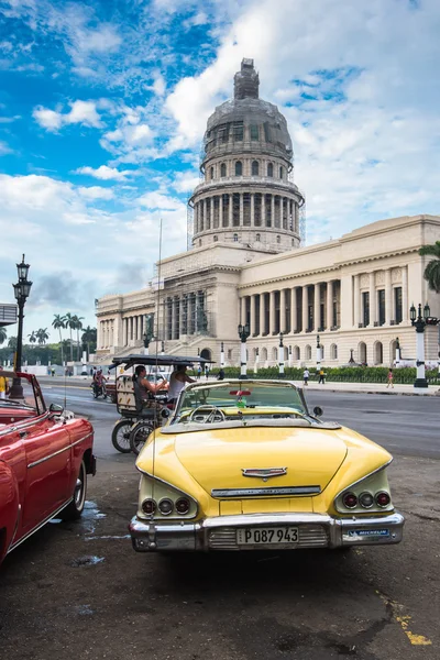 Classic american car and Capitolio landmark in Havana,Cuba