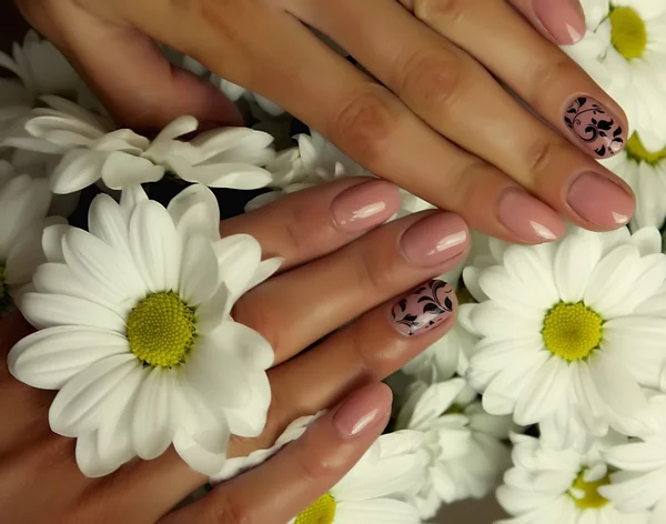 Female hands, nails with beautiful Art manicure