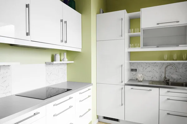 Simple kitchen in white colors