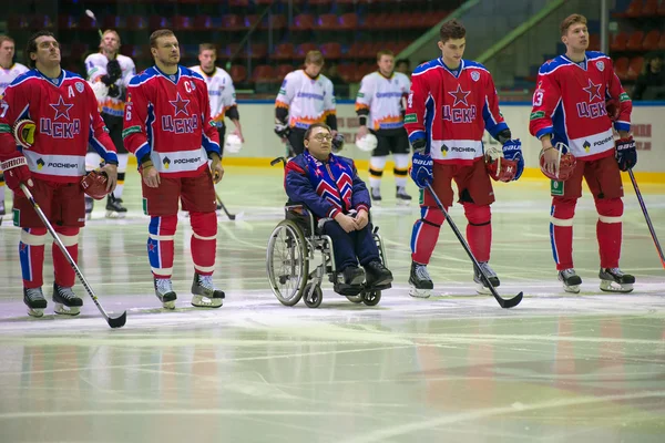 Sports fan, disabled open hockey game