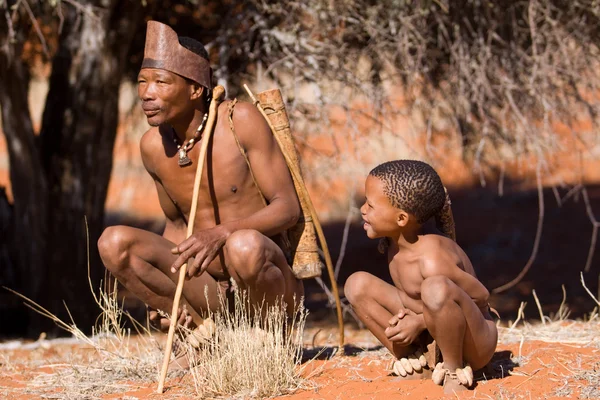 San people in native settlement