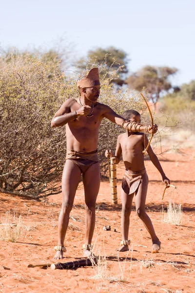 San people in native settlement