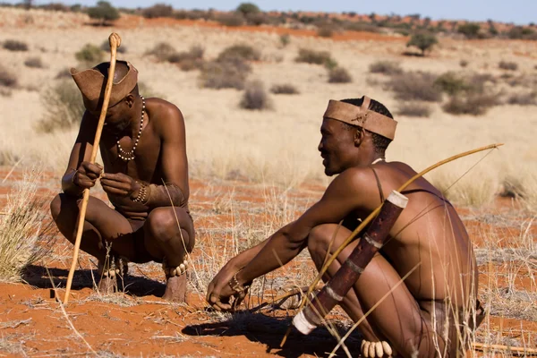 San people in native settlement