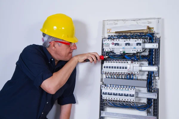 Electrician working indoors