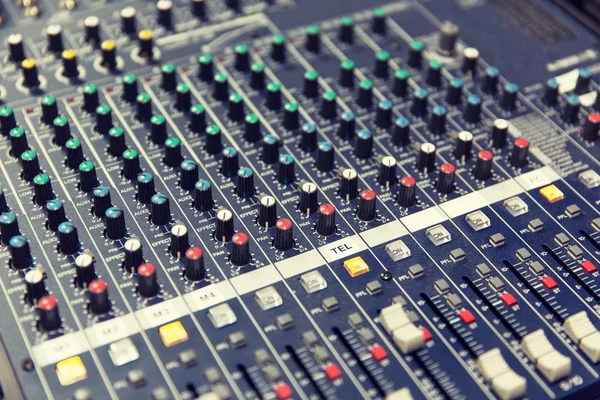 Control panel at recording studio or radio station