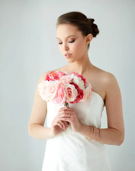 Beautiful asian woman with flower and jewelry