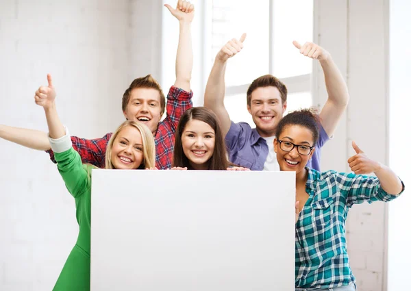 Students at school with blank white board