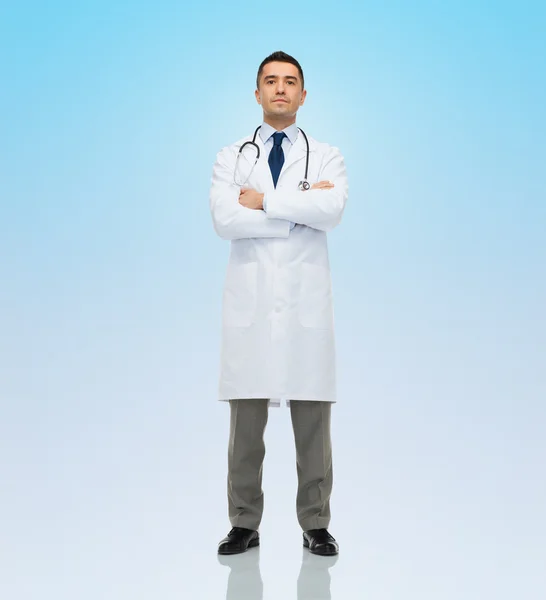 Confident serious male doctor