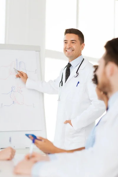 Group of doctors on presentation at hospital