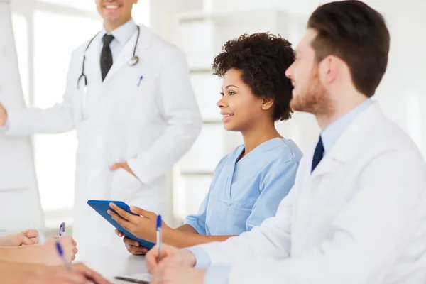 Group of doctors on presentation at hospital