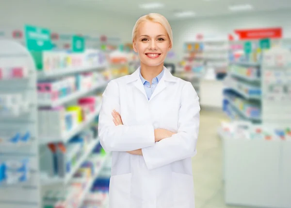 Young woman pharmacist drugstore or pharmacy