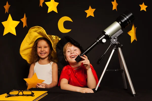 Kids playing sky watchers