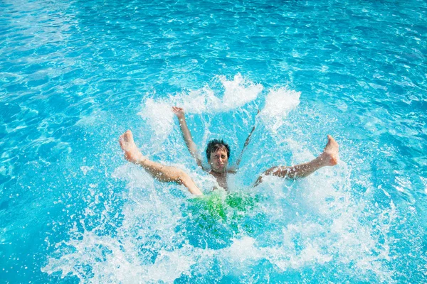 Man falling into water