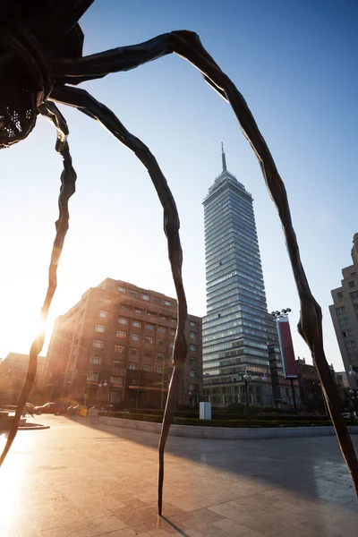 Spider sculpture and Torre Latinoamericana tower