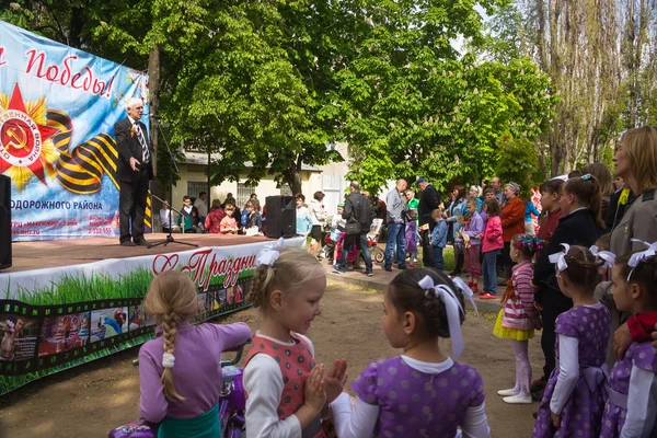 Victory Day celebrating in park of Railway disctrict of the city