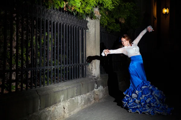 Flamenco dancer in old city street