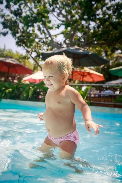 Small girl in swimming pool