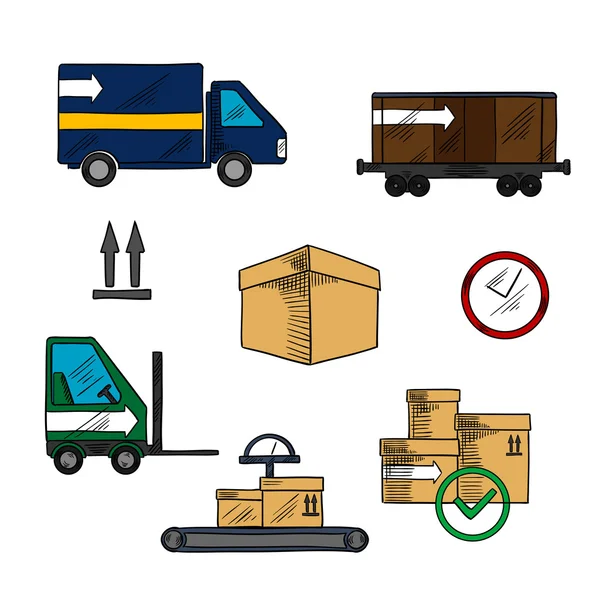 Delivery, shipping and logistics icons