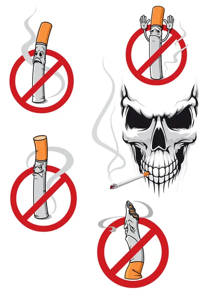 No smoking sign and skull