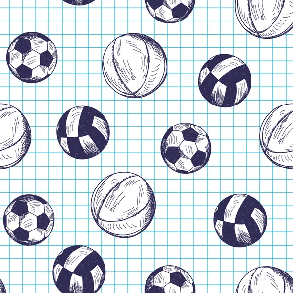 Seamless pattern with sport balls