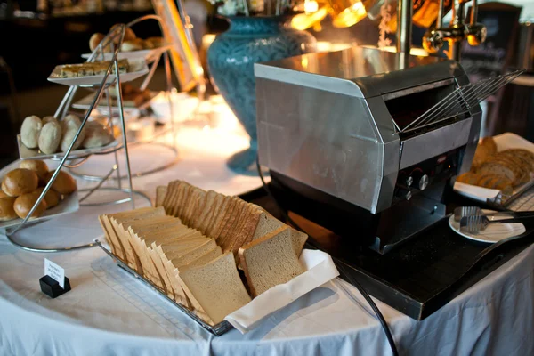 Breakfast at the hotel. Breakfast Buffet. Bread