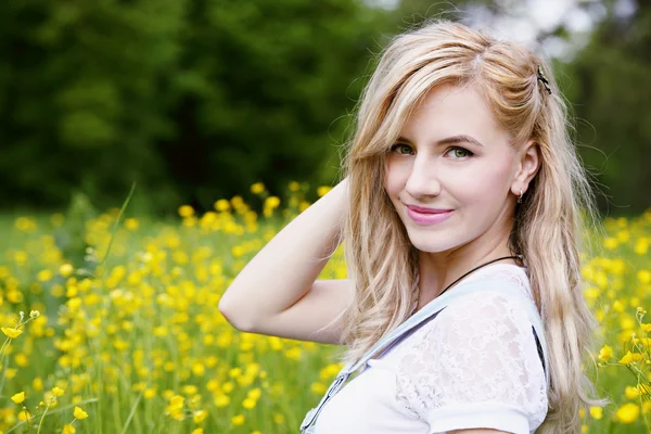 Beautiful blonde portrait, close-up